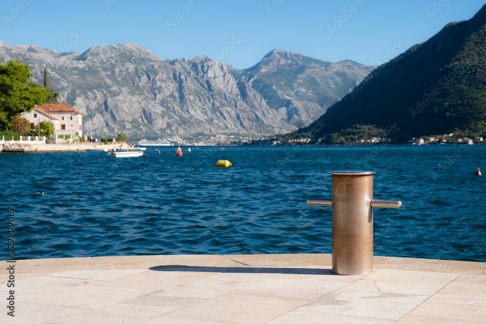 Kotor bay seascape panoramic summer view, Montenegro