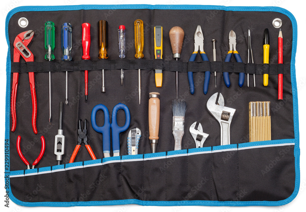 Toolbelt containing various tools DIY consept Toolbelt containing various tools DIY consept