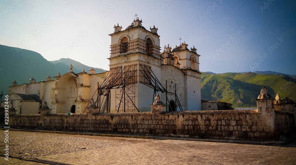 Exterior view to Church Of Immaculate Conception, Yanque, Chivay, Peru