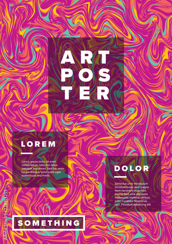 Modern marble art poster template