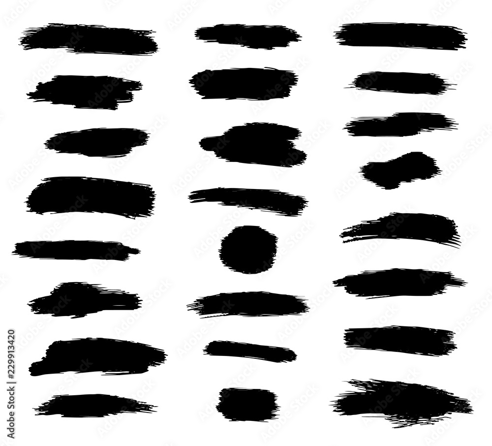 Dry brush, pen, marker abstract strokes set Dry brush, pen, marker abstract strokes set
