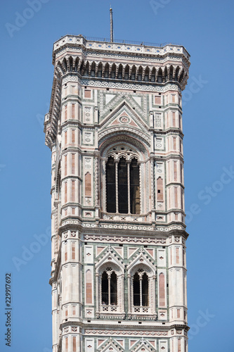 Giotto's bell tower located next to the duomo in Florence, Italy photo