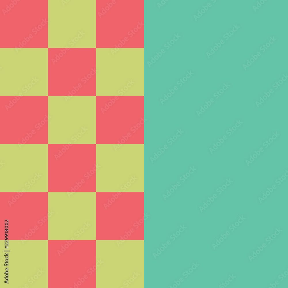 Card with checkered pattern. Vector illustration. Abstract geometric background with empty space for text. Invitation card, leaflet.