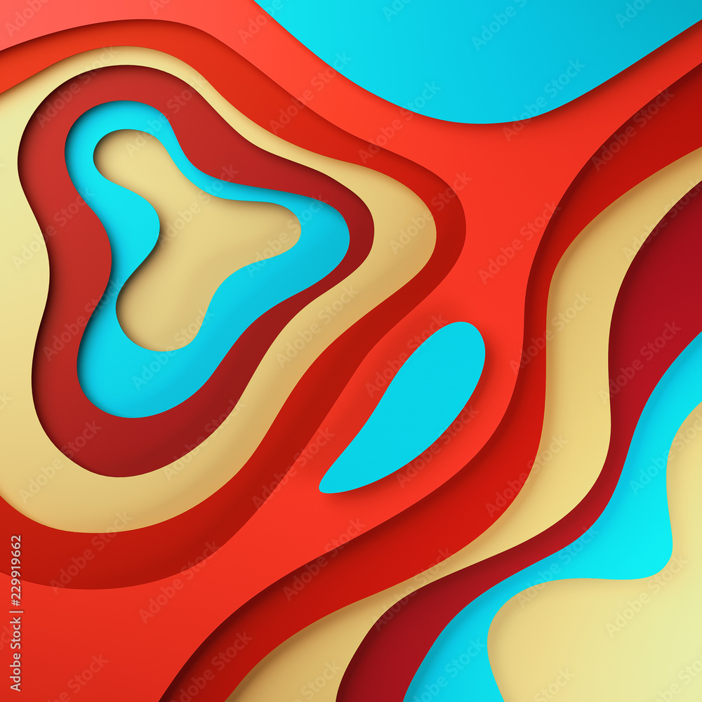 3D abstract background with paper cut shapes. Smooth shapes illustration. 3D abstract background with paper cut shapes. Smooth shapes illustration.
