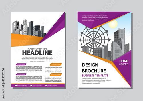 Brochure template layout, cover design annual report, magazine, flyer or booklet in A4 with blue geometric shapes on polygonal background