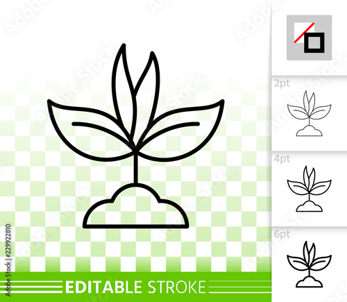Sprout simple black line vector icon