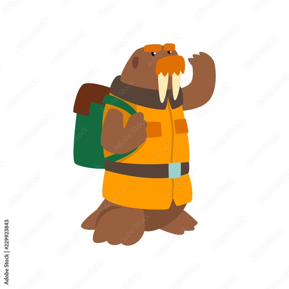 A Funny Cartoon Raccoon Goes Hiking With A Huge Backpack Stock Illustration  - Download Image Now - iStock