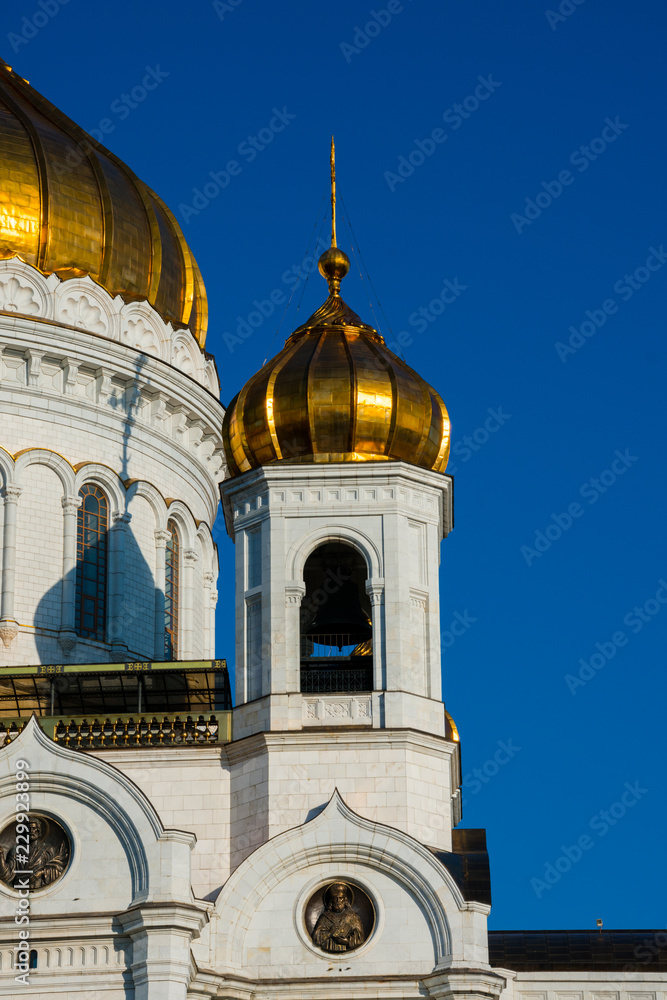 The Cathedral of Christ the Saviour Dome Tower (Khram Khrista Spasitelya) a Russian Orthodox cathedral on the northern bank of the Moskva River. Moscow, Russia The Cathedral of Christ the Saviour Dome Tower (Khram Khrista Spasitelya) a Russian Orthodox cathedral on the northern bank of the Moskva River. Moscow, Russia