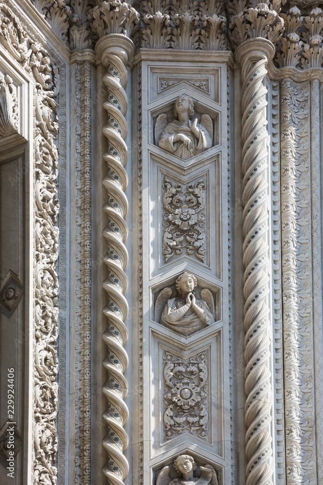 Sculpture  detail from the duomo in Florence, Italy