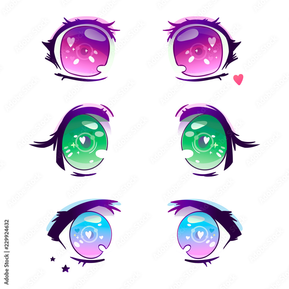 Premium Vector  Anime eyes illustration vector asset