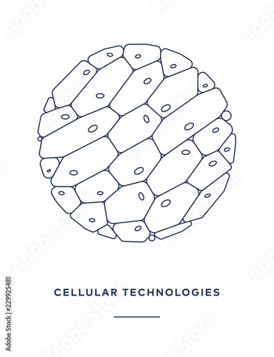 Abstract concept icon of human cells in line illustration