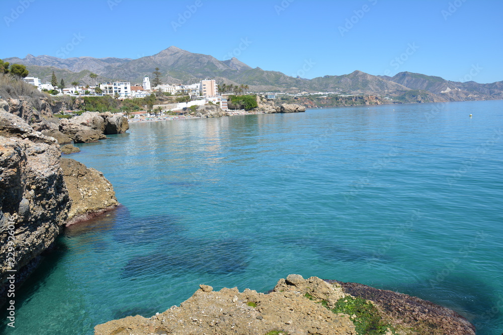 Obraz premium Mer Méditerranée Nerja Andalousie Espagne - Mediterranean Sea from Nerja Andalusia Spain