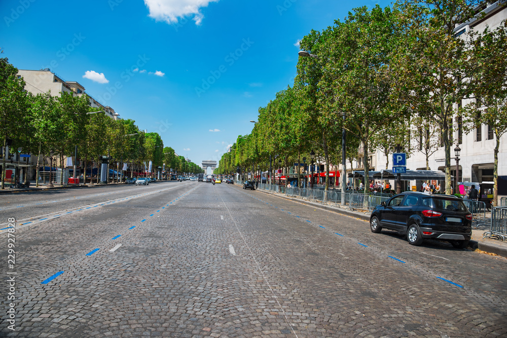 World famous Champs Elysees avenue