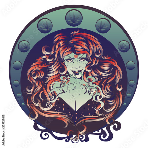 Smoking girl design