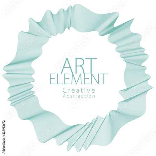 Flowing smooth linear frame in a shape of circle. Vector abstract artistic beautiful background with copy space for text.  Isolated over white background.