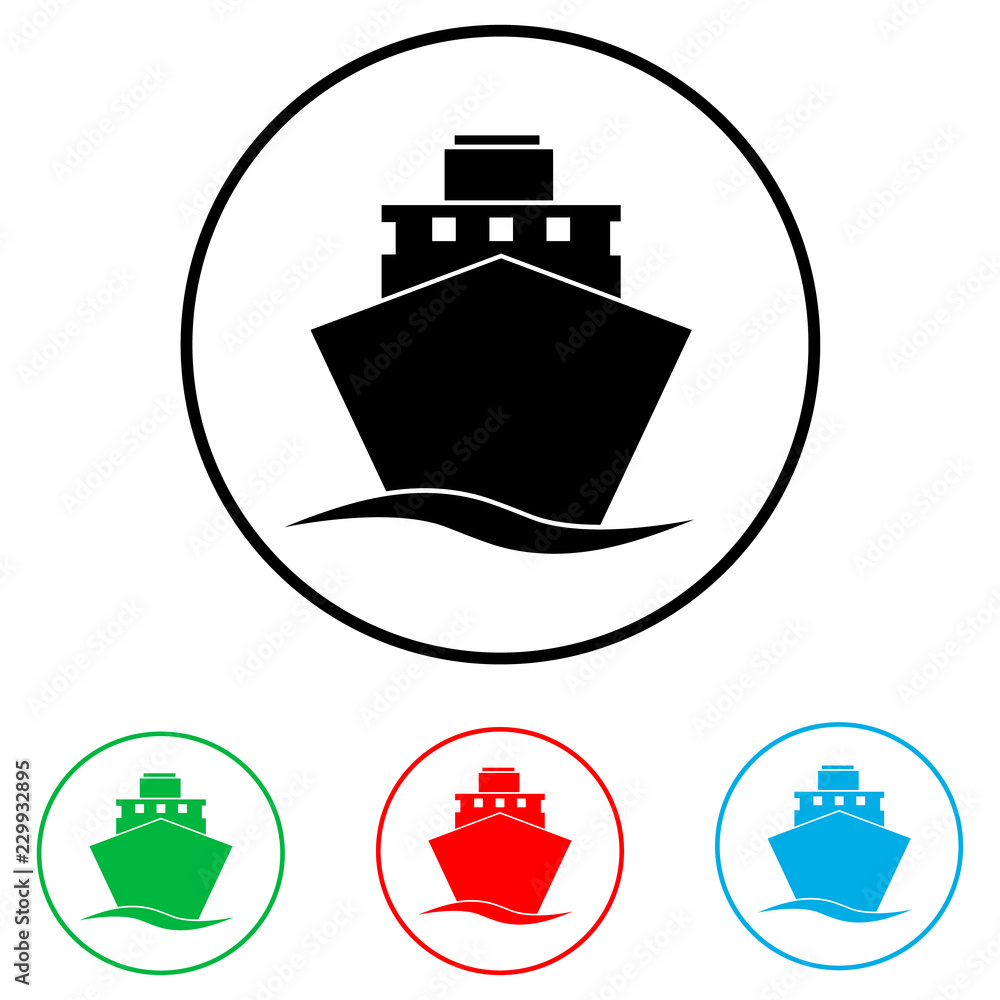 Ship icon, logo on white background Ship icon, logo on white background