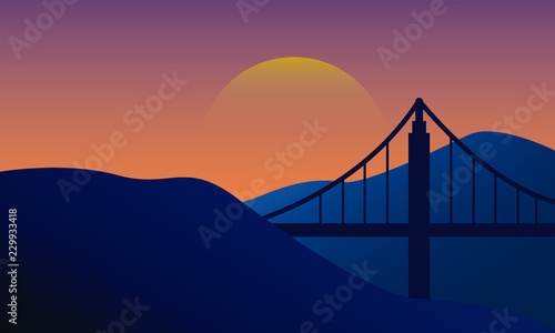 Minimal Sunset Vector Art