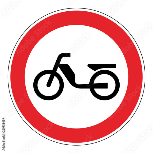 Verbotszeichen für Mopeds oder Mofas.