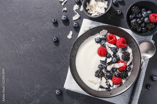 Yogurt bowl with fresh berries
