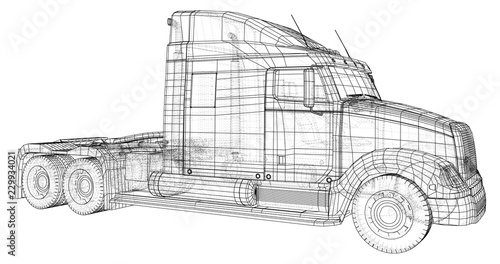 Shipping industry, logistics transportation and cargo freight transport industrial business commercial concept wire-frame. Created illustration of 3d.