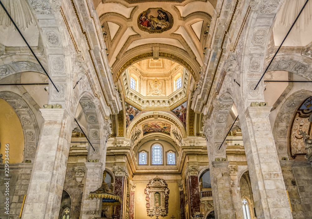 interior of the Cathedral of Santa Maria of Cagliari.