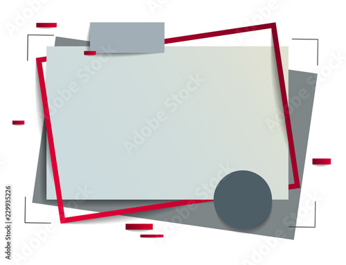 Frame with copy space for text design template, flyer, poster, card, banner, advertising layout, moderate colors and geometric shapes vector modern style paper cut 3d illustration.