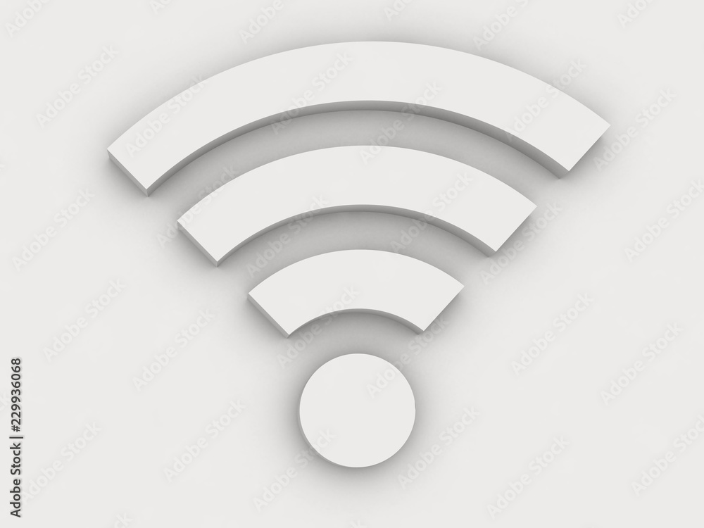 wifi 3d icon on white background wifi 3d icon on white background