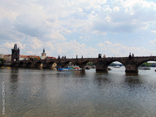 Photography view of the charles bridge in prague