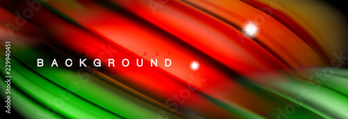 Mixing color waves on black, liquid flowing shapes