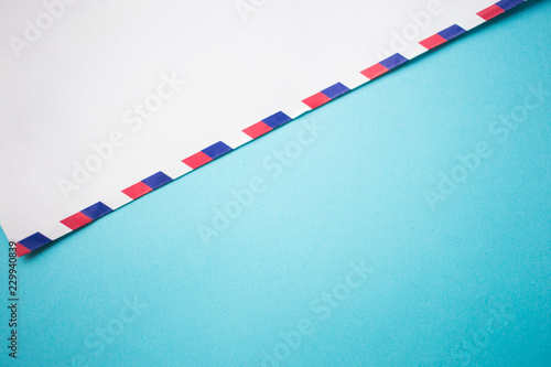 air mail envelope letter on blue background