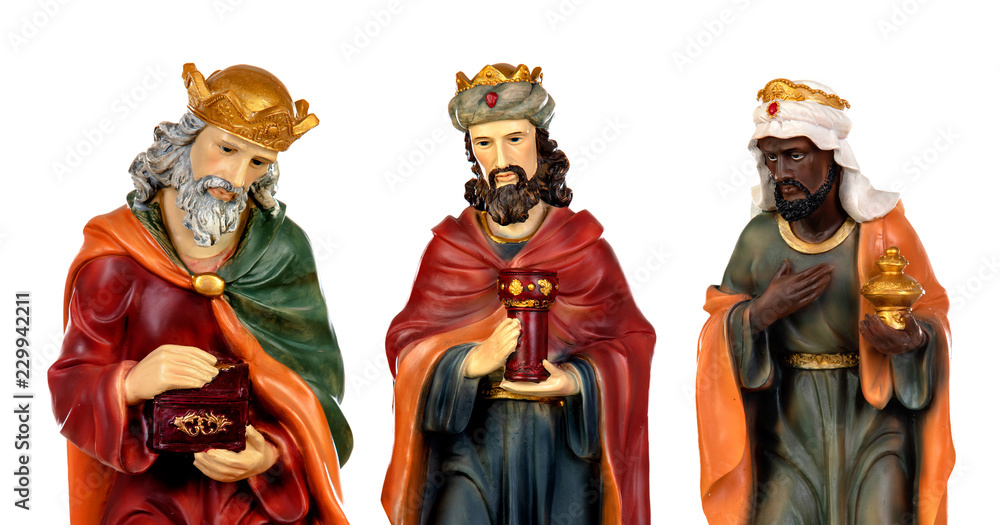 The three wise men and baby Jesus