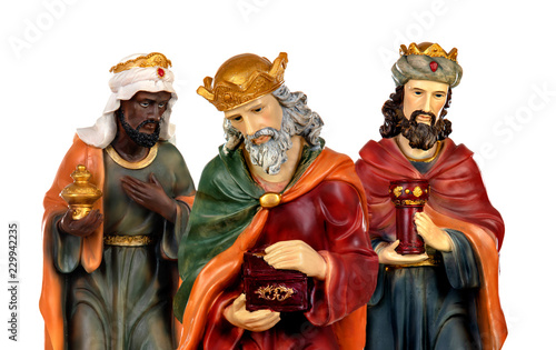 The three wise men and baby Jesus photo
