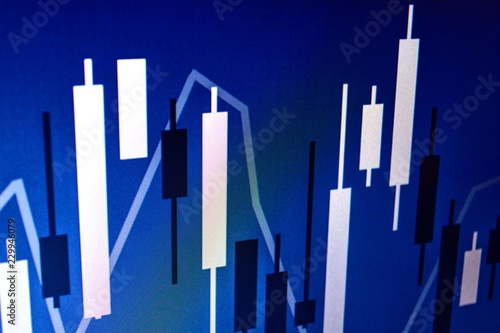 Financial chart Japanese candles. Stock chart, charts