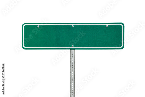 Wallpaper Mural Blank green directional arrow sign isolated on white.