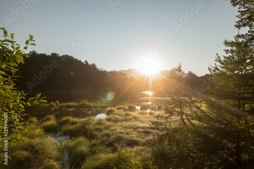 Sunrise in the bassa de oles in the Valley of aran photo