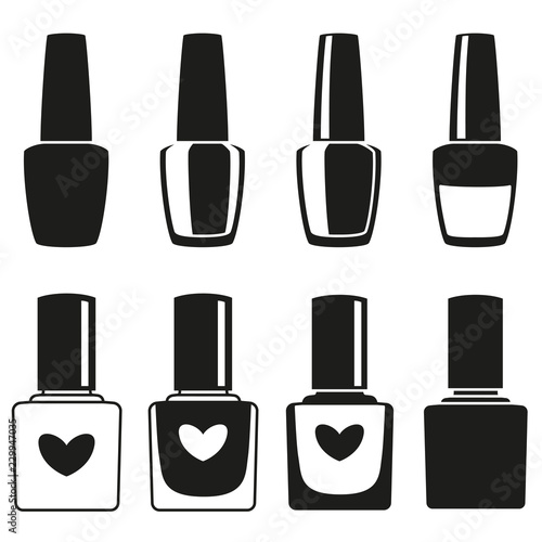 Black and white nail polish silhouette collection