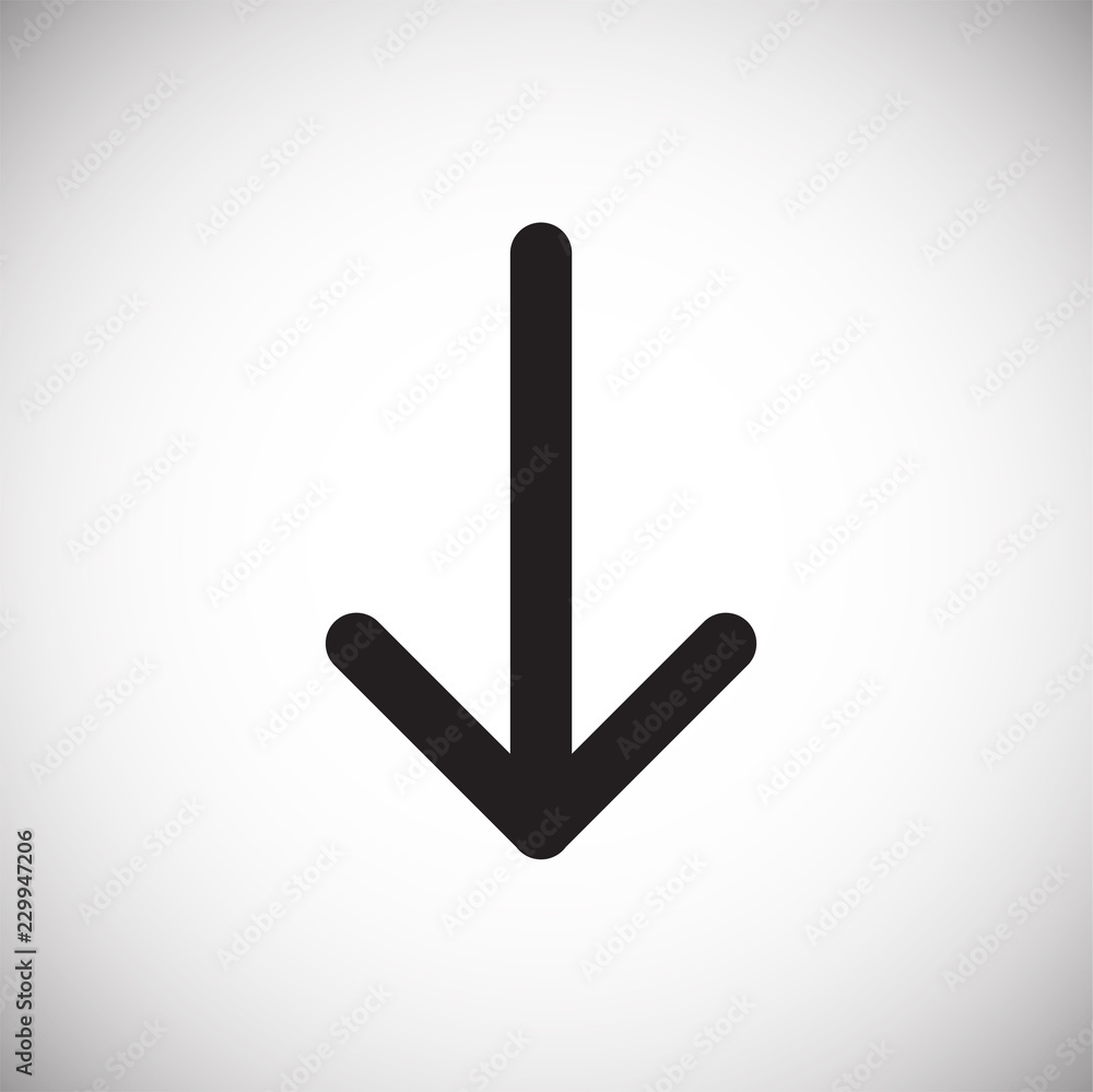 Arrow down on white background icon Arrow down on white background icon