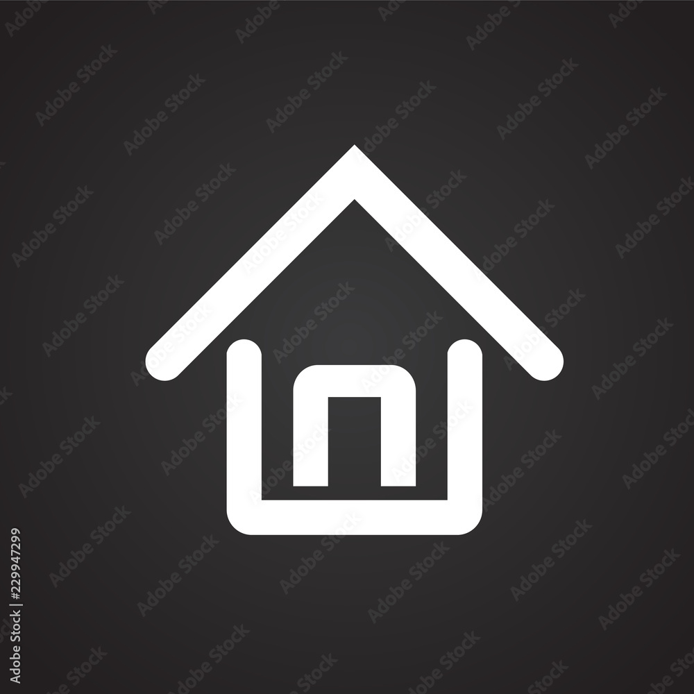 Home house on black background icon Home house on black background icon