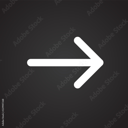Arrow on right black background icon