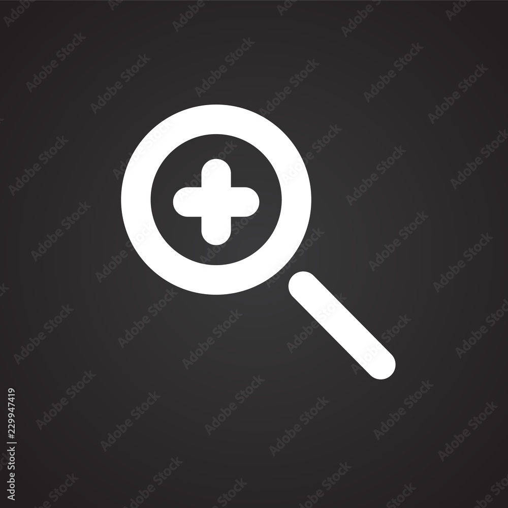 Obraz premium Zoom in button on black background icon