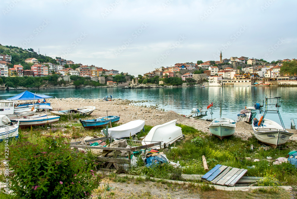 Bartin, Turkey, 22 May 2013: Fishing boats at Amasra Bartin, Turkey, 22 May 2013: Fishing boats at Amasra