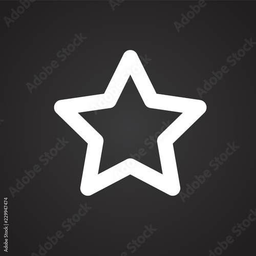 Star favorites on black background icon