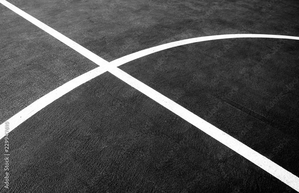 closeup basketball court - monochrome