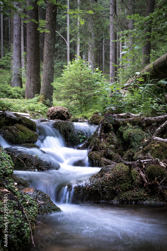 Wasserfall an Fluss im Wlad in Deutschland