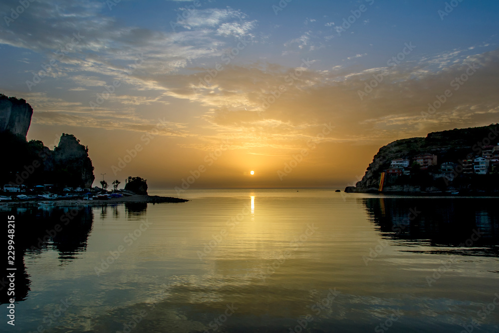 Bartin, Turkey, 22 May 2013: Sunset at Amasra