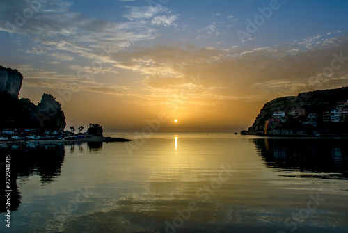Obraz na płótnie Bartin, Turkey, 22 May 2013: Sunset at Amasra w salonie