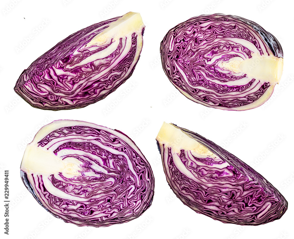 Fresh red cabbage isolated on white background with clipping path Fresh red cabbage isolated on white background with clipping path
