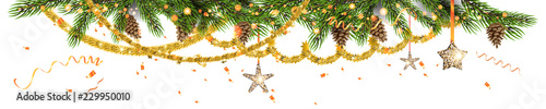 Gold tinsel banner