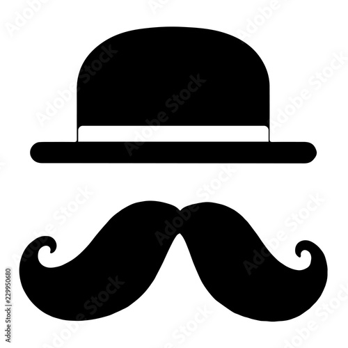 Moustache and hat, man symbol