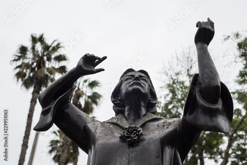 Chabuca Granda statue in Lima, Barranco neighborhood, Perù.